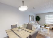Thumbnail 12 of 46 - an open living room and dining room with a couch and a table at Island Club Apartments, Ohio