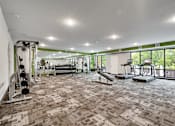 Thumbnail 73 of 83 - the gym is equipped with weights and cardio equipment and windows. Circle Pines, MN Lexington Lofts