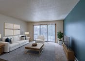 Thumbnail 1 of 25 - a living room with a couch and a table. Fargo, ND Betty Ann Apartments