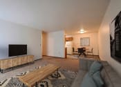 Thumbnail 4 of 44 - the living room of an apartment with a couch and a tv. Fargo, ND Country Edge Apartments