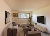 Thumbnail 5 of 19 - a living room with a couch and a tv. Fargo, ND Patricia Ann Apartments