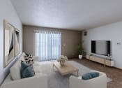 Thumbnail 2 of 24 - a living room with a couch and a table and a television. Fargo, ND Willow Park Apartments