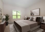 Thumbnail 5 of 29 - Eagan, MN Glen Pond Addition Apartments. A bedroom with a large bed and a large window