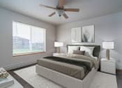 Thumbnail 2 of 14 - a spacious bedroom with a ceiling fan and a bed. Grand Forks Desoto Estates