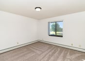Thumbnail 9 of 23 - an empty room with carpet and a window. Hutchinson, MN Deer Park Apartments
