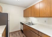 Thumbnail 14 of 18 - an apartment kitchen with sink and refrigerator. Hutchinson, MN Twin Oaks