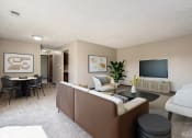 Thumbnail 5 of 23 - Omaha, NE Maple Ridge Apartments. A living room filled with furniture and a flat screen tv