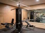 Thumbnail 39 of 41 - a gym with weights and mirrors on the wall. Roseville, MN Rosedale Estates Apartments