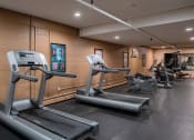Thumbnail 40 of 41 - two treadmills and other exercise equipment in the gym of a building. Roseville, MN Rosedale Estates Apartments