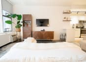 Thumbnail 6 of 30 - living room with TV at 21 E Chestnut, Chicago, Illinois