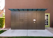 Thumbnail 25 of 25 - a garage door with a green door light on it