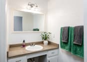 Thumbnail 8 of 35 - a bathroom with a sink and a mirror