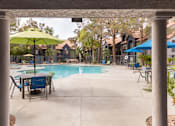 Thumbnail 56 of 87 - our apartments have a swimming pool with tables and umbrellas