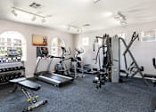 Thumbnail 34 of 43 - the gym is equipped with cardio equipment and weights