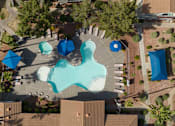 Thumbnail 45 of 54 - a birds eye view of a swimming pool in a park