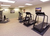 Thumbnail 13 of 16 - A gym with treadmills, elliptical machines, and other exercise equipment, Kassenborg Apartments, Moorhead, Minnesota