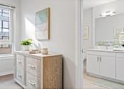 Thumbnail 10 of 50 - Bathroom With Vanity Lights at 23rd Place Apartments, Chicago, Illinois
