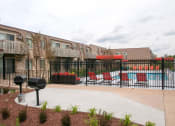Thumbnail 12 of 17 - Private apartment grilling area near pool deck and lounge area. 