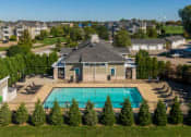 Thumbnail 43 of 137 - an aerial view of a house with a swimming pool