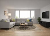 Thumbnail 1 of 7 - The Maddox at 640 Greenwood Ave Trenton NJ - Living Room with sectional in a One Bedroom Apartment