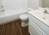 Thumbnail 40 of 42 - a bathroom with a toilet and a tub and a sink at Queen Anne Belvedere, Baltimore, MD 21201