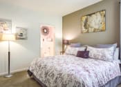 Thumbnail 3 of 19 - Bedroom With Night Lamp at Vivant Woodholme, Maryland