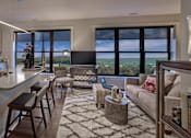 Thumbnail 17 of 21 - a kitchen and living room with a view of the city at 520 Lofts, Allentown, 18101