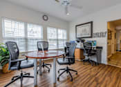 Thumbnail 15 of 28 - Office with a desk, printer and a computer at Saucon View Apartments, Bethlehem