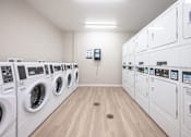 Thumbnail 30 of 58 - A row of washing machines in a laundromat.