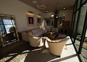 Thumbnail 3 of 38 - a living room with a couch and chairs and a large window  at The Lady, Columbia, SC, 29201