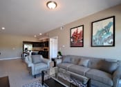 Thumbnail 4 of 36 - Kitchen at Living room at Southfield MI Apartments | 42 West Apartments in Southfield Michigan