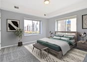 Thumbnail 6 of 36 - Bedroom at Living room at Southfield MI Apartments | 42 West Apartments in Southfield Michigan