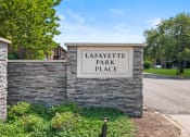 Thumbnail 38 of 46 - a stone wall with a sign that reads lafayette park at Lafayette Park Place, Detroit, MI, Detroit