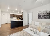 Thumbnail 4 of 18 - Kitchen and living area