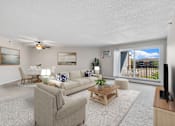 Thumbnail 4 of 31 - Living room and dining room at Cedars Lakeside, Little Canada 55117