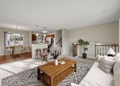 Thumbnail 24 of 42 - Living room, dining, and kitchen of the Duplex at Beach South at the Lake in Robbinsdale, MN