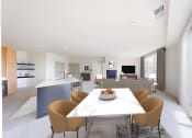 Thumbnail 4 of 64 - a living room and dining room with a white table and chairs