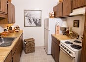 Thumbnail 11 of 12 - a kitchen with a stove refrigerator and a sink