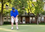 Thumbnail 26 of 28 - a man is playing golf on a golf course