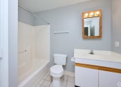 Thumbnail 26 of 50 - a bathroom with a sink toilet and a bath tub at Centerpointe Apartments, Canandaigua