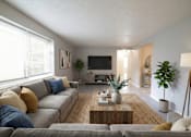 Thumbnail 9 of 66 - Spacious Living Area With TV at Willowbrooke Apartments & Townhomes, Brockport, NY
