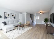 Thumbnail 4 of 66 - Living Area With Ceiling Fan at Willowbrooke Apartments & Townhomes, Brockport, NY, 14420