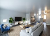 Thumbnail 10 of 66 - Classic Living Area With TV at Willowbrooke Apartments & Townhomes, New York, 14420