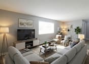 Thumbnail 2 of 66 - Living Area With Kitchen View at Willowbrooke Apartments & Townhomes, New York, 14420