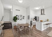 Thumbnail 4 of 58 - Open concept dining and kitchen with breakfast bar at The Residences at Soho Apartments, Tampa, Florida