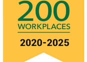 Thumbnail 25 of 26 - A yellow starburst badge with the StarTribune logo and the words "Top 200 Workplaces 2020-2025".