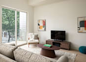 Thumbnail 11 of 29 - Modern Living Room with TV at The Hawthorn, Philadelphia