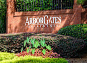 Thumbnail 25 of 80 - A sign that says Arborgates Apartments in front of a fence.