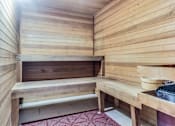 Thumbnail 17 of 30 - a wooden sauna with benches and a sink at Plantation Crossing, Louisiana, 70508