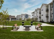 Thumbnail 33 of 37 - an outdoor area with benches at The Edison at Blue Springs, Blue Springs, Missouri